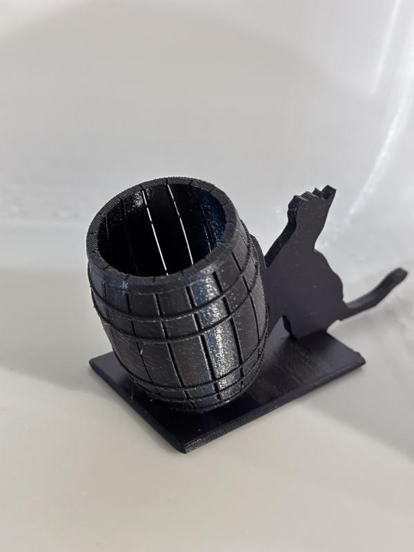 Cat pushing barrel holder single plate V2.stl