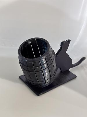 Cat pushing barrel holder single plate V2.stl
