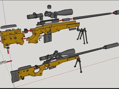 AWM L115A3 Sniper Rifle 1/4 Scale