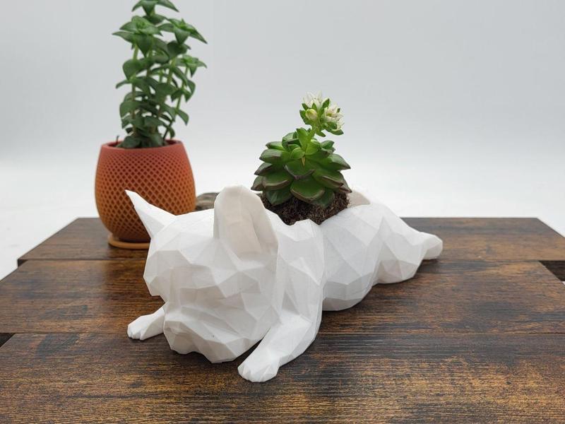 FRENCH BULDOG PLANTER LOW POLY