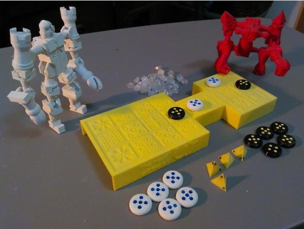Royal Game of Ur with Print-in-place hinged board