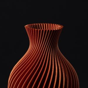 Table Vase with Spiral Ribbed Texture