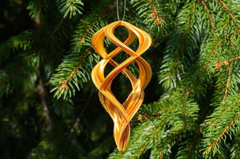 Elegant Double-Spiral Christmas Ornament