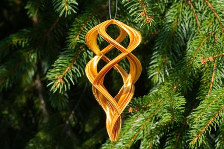 Elegant Double-Spiral Christmas Ornament