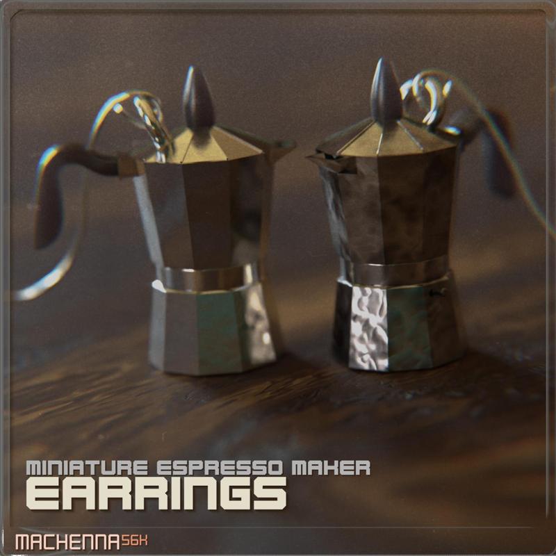 Miniature Espresso Maker Earrings