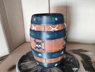 Pirate Barrel - Pencil Holder and Cup