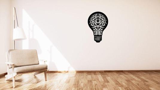 Brain in a light bulb wall or table decoration