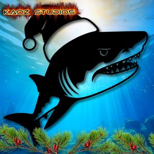 Christmas Shark wall art Funny Shark Christmas wall decor 2d art
