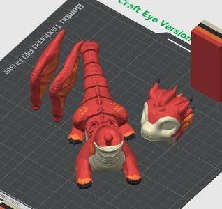 Teen Fire Elemental Dragon - Articulated - 3D print STL and multicolor 3MF file
