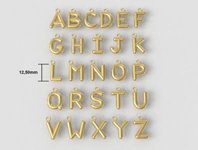 12mm Balloon Alphabet - 26 Letter Pendants