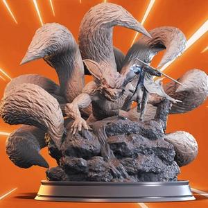 Naruto and Kurama in Diorama STL files for 3D Printing | Assembly Model