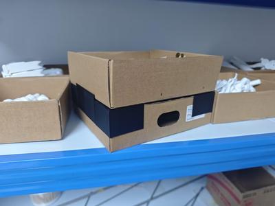 Stackable component using filament packaging as storage boxes - (Blue Aurora version)