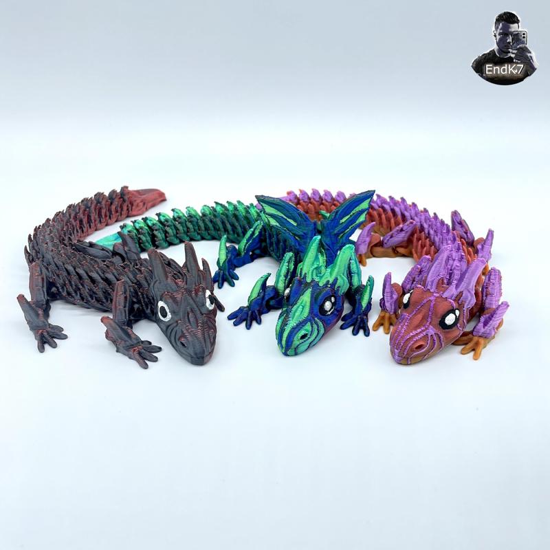 Majestic Baby Dragon - Multicolor - Articulated - Print in Place - No Supports