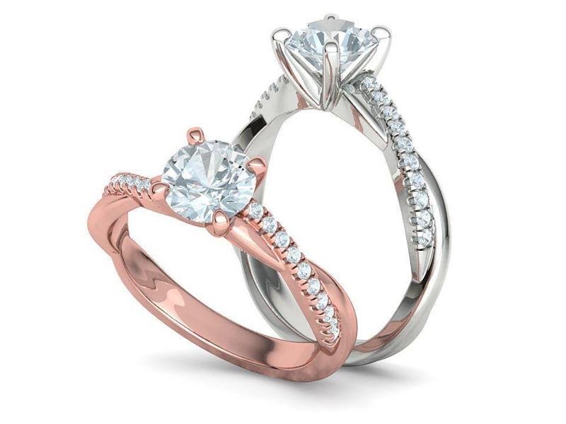1CT Engagement Ring French Pave Setting Diamond Ring