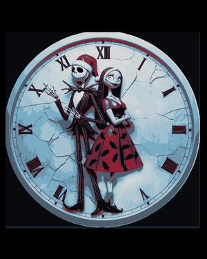 Christmas Special - Nightmare Before Christmas Jack and Sally Christmas Clockface - Great Gift Idea