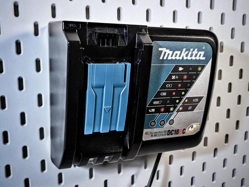 Makita DC18RC 18v Charger Mount for Ikea Skadis