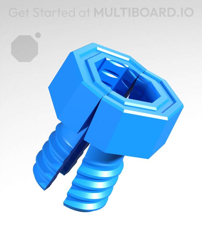 20 mm Mid Thread, Push-fit Head, Small Thread Hole, Shank Folded-Bolt