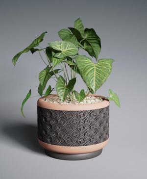 Planter Pot Pressed Nodes with Rounded Base