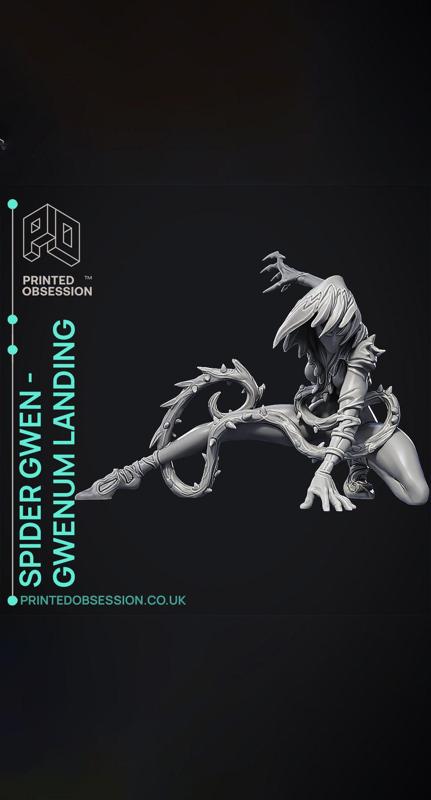 Gwen X Venom - Gwenom  - Landing pose - Spiderman - Fan Art