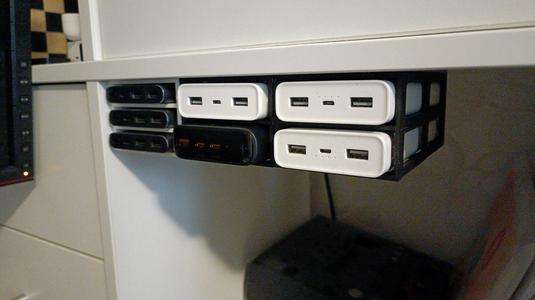 Powerbank holder with top/side mount