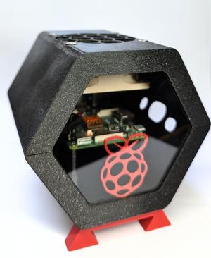 Raspberry Pi 3+ Case with Optional Fan and Original Prusa Enclosure Plexiglass Window from vent opening