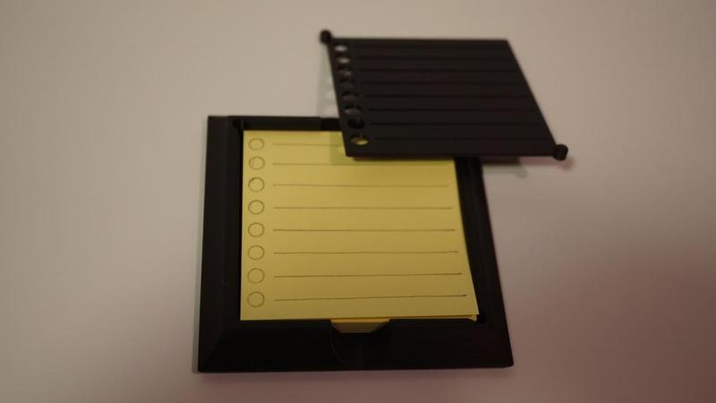 Post it tray with stencil