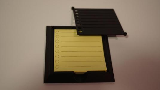 Post it tray with stencil
