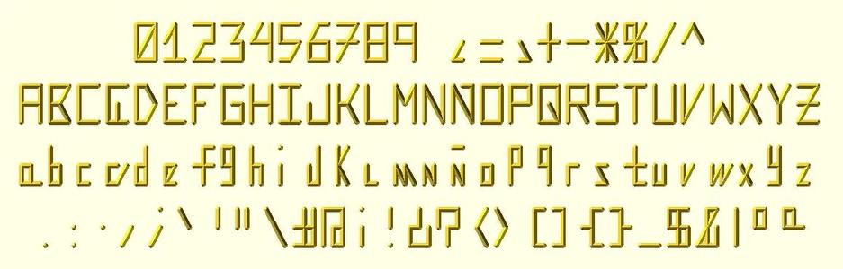 Low-Poly Font for OpenScad   