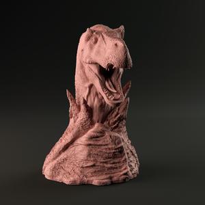 Tyrannosaurus scarred bust - pre supported