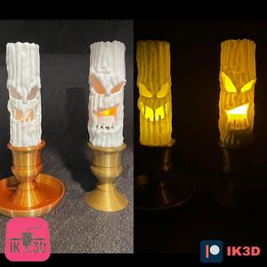 CREEPY CANDLES SET OF 5 + CANDLESTICK - EASY PRINT