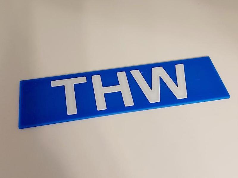 THW sun visor emblem