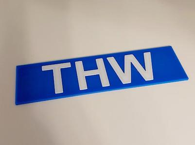 THW sun visor emblem