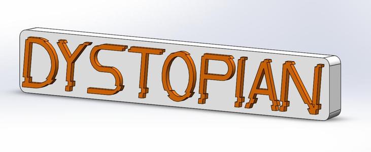 Dystopian Genre Sign, Library bookshelf sign