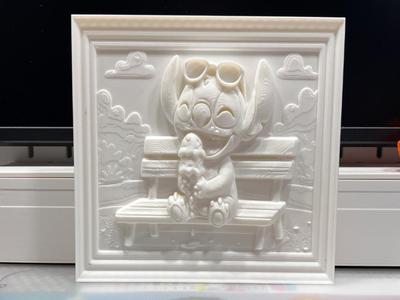 Stitch with Ice Cream – Summery 3D Relief for Painting