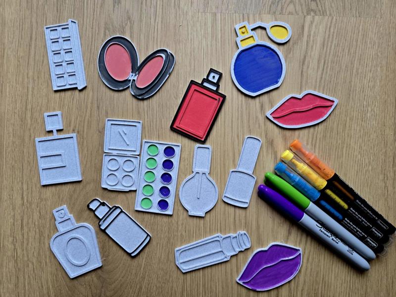 Cute Makeup Cosmetic DIY Coloring Pack