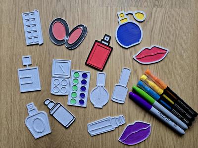 Cute Makeup Cosmetic DIY Coloring Pack