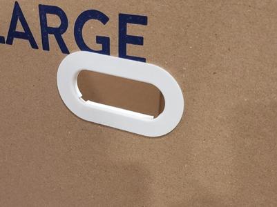 Snap in Place Cardboard Box Handle