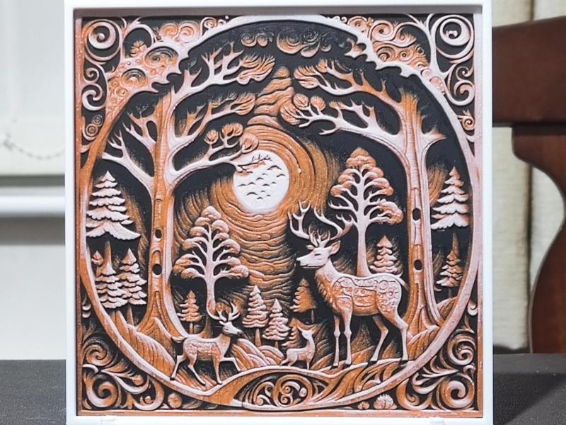 Wood Carving In The Forest - HueForge 3 Color