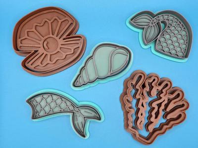 Sea Summer Beach Mermaid Shell Cutter Cookie Stamp