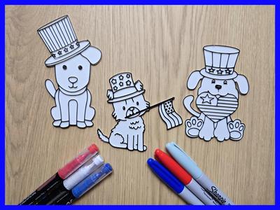 4th of July Dogs America USA Diy Color Memorial