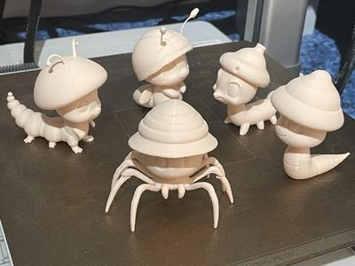 Country Critters in Nutshell Hats