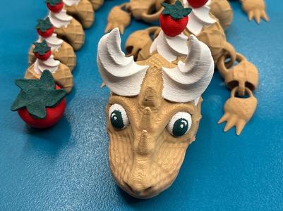 3D-printed Flexi Dragon: Strawberry Storm