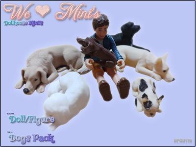 Dollhouse - Figures / Dolls Dogs Pack 1:18 1:12