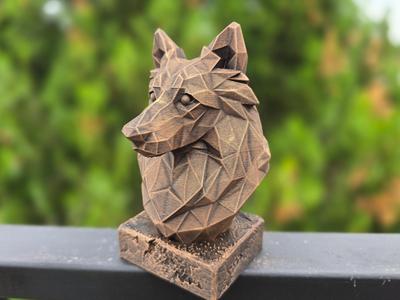 SHETLAND SHEEPDOG LOW POLY BUST