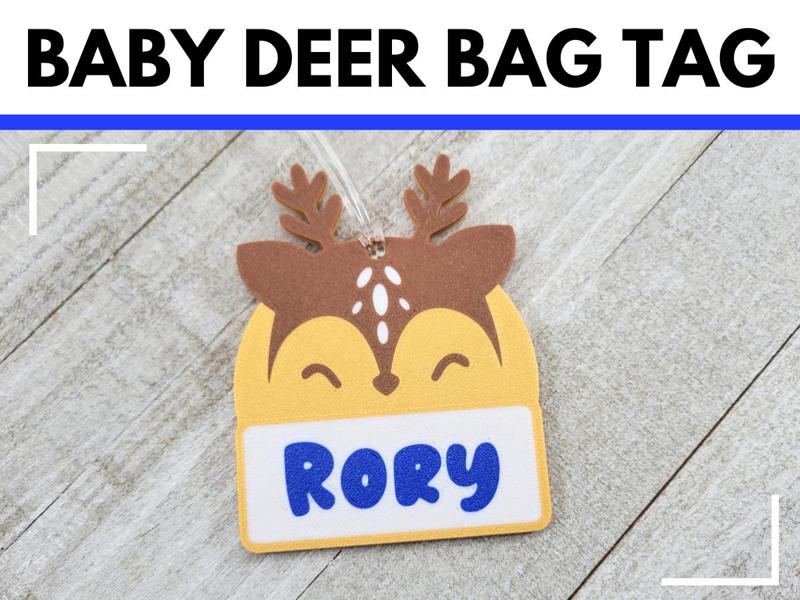 Baby Deer Shower Gift Bag Tag for new moms