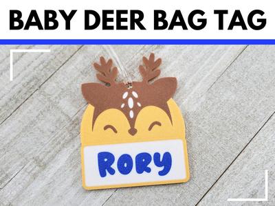 Baby Deer Shower Gift Bag Tag for new moms