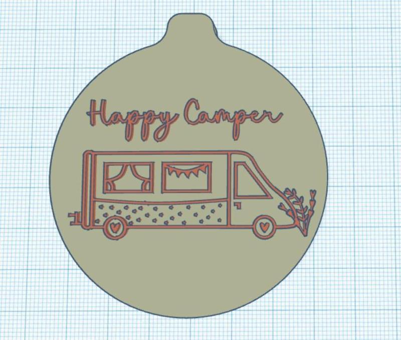 Verschluß für eine 330ml oder 500ml Dose mit Happy Camper Camper Wohnmobil