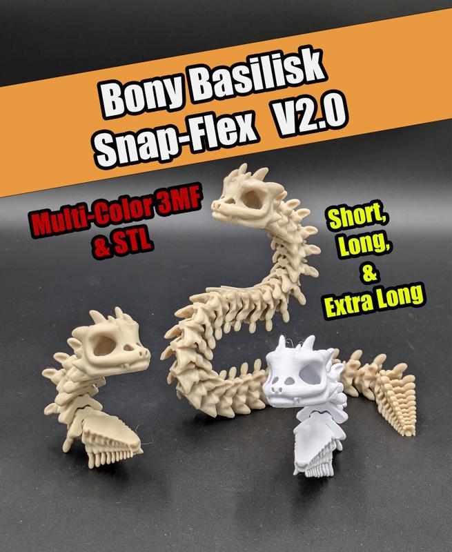Bony Basilisk - Revamped, Snap-Flex 2.0 Fidget Toy