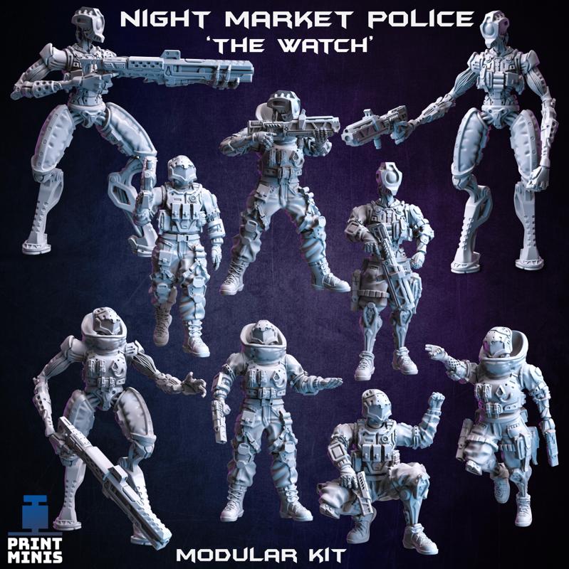 The Watch Cyberpunk Police (modular) - Night Market Collection