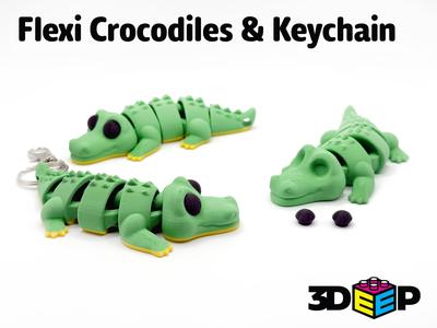 Flexi Crocodile & Keychain - No Support needed